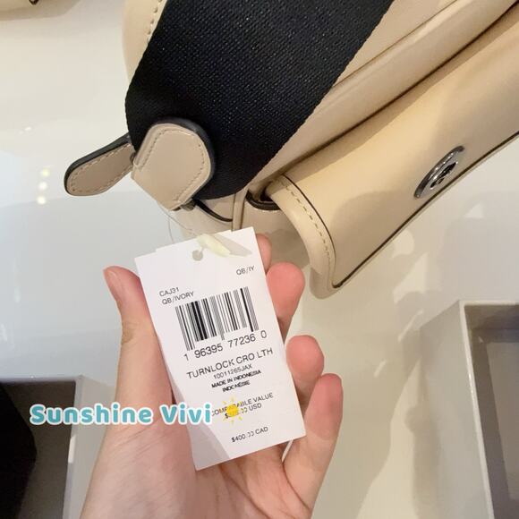 NWT Coach Turnlock Crossbody Bag Leather Qb/IVORY CAJ31 - Picture 5 of 10